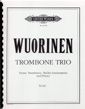 Wuorinen, C: Trombone Trio