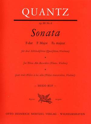 Quantz, Johann Joachim: Sonata Op 3 Nr 6