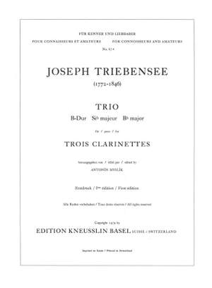 Triebensee, Joseph: Trio für 3 Klarinetten B-Dur