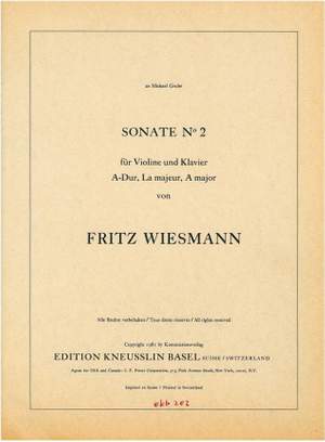 Wiesmann, Fritz: Sonate Nr. 2 für Violine und Klavier A-Dur