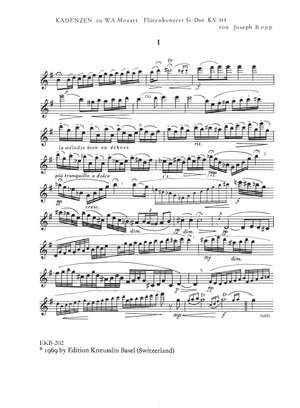Bopp, Joseph: Kadenzen zu Mozarts Flötenkonzerten KV 313/314  KV 313