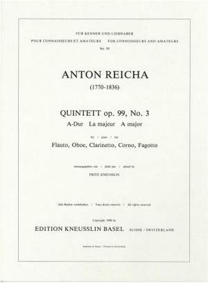 Reicha, Anton: Quintett op. 99/3 A-Dur