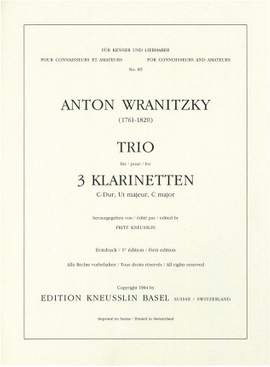 Wranitzky, Anton: Trio für 3 Klarinetten