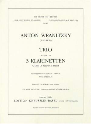 Wranitzky, Anton: Trio für 3 Klarinetten