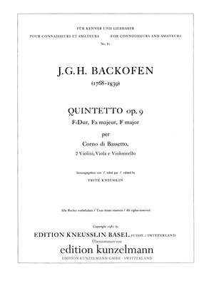 Backofen, Johann Georg Heinrich: Quintett für Bassetthorn und Streicher F-Dur op. 9
