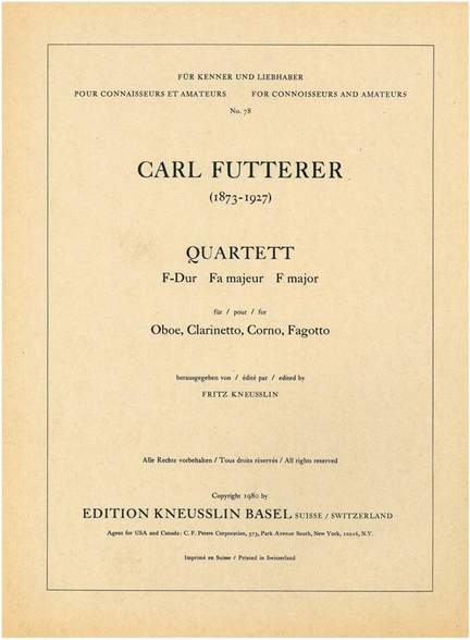 Futterer, Carl: Quartett F-Dur