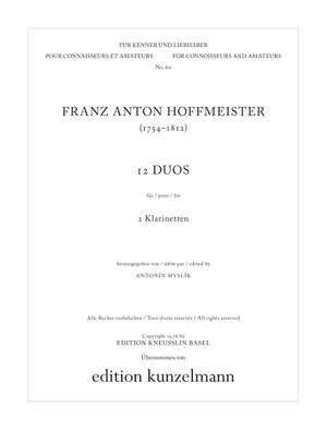Hoffmeister, Franz Anton: 12 Original-Duos für 2 Klarinetten