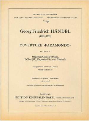 Händel, Georg Friedrich: Ouverture zu ''Faramondo''