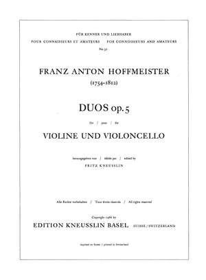 Hoffmeister, Franz Anton: Duos für Violine und Violoncello