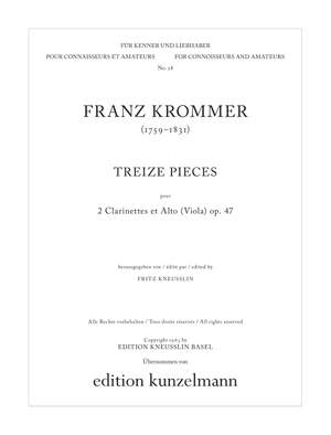 Krommer, Franz Vincenz: 13 Stücke für 2 Klarinetten und Viola
