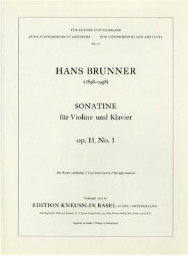 Brunner, Hans: Sonate für Violine  op. 11/1