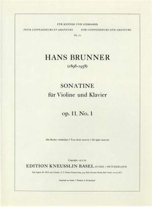 Brunner, Hans: Sonate für Violine  op. 11/1