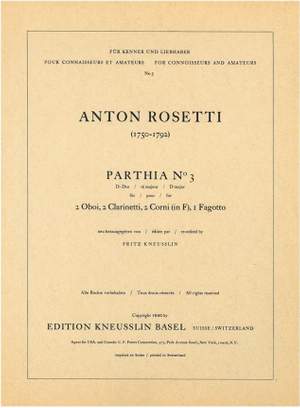 Rosetti, Antonio: Parthia Nr. 3 D-Dur Murray B2