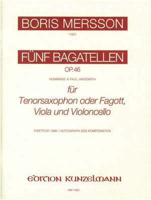 Mersson, Boris: 5 Bagatellen, Hommage à Paul Hindemith  op. 46