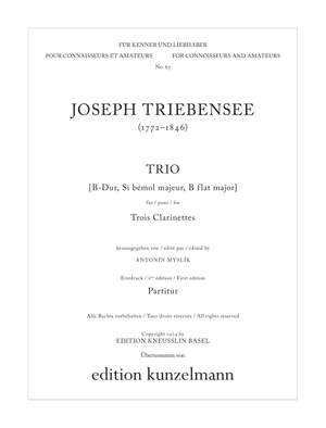 Triebensee, Joseph: Trio für 3 Klarinetten B-Dur