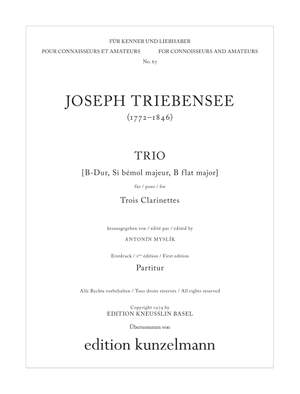 Triebensee, Joseph: Trio für 3 Klarinetten B-Dur