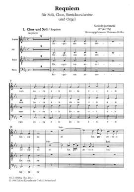 Jommelli N: Requiem. Choral Score