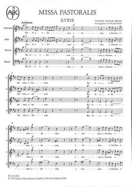 Brixi, Franz Xaver: Missa pastoralis D-Dur