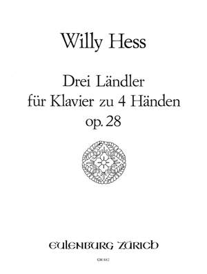Hess, Willy: 3 Ländler für Klavier zu 4 Händen  op. 28
