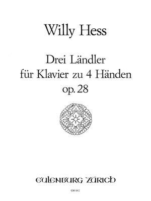 Hess, Willy: 3 Ländler für Klavier zu 4 Händen  op. 28