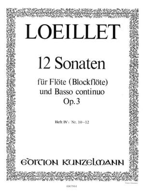 Loeillet, Jean-Baptiste: Sonaten 10-12  op. 3