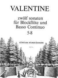 Valentine, Robert: 12 Sonaten für Blockflöte und Basso Continuo