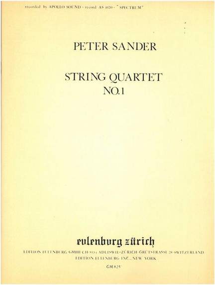 Sander, Peter: Streichquartett Nr.1