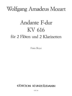 Mozart, Wolfgang Amadeus: Andante für 2 Flöten und 2 Klarinetten F-Dur KV 616