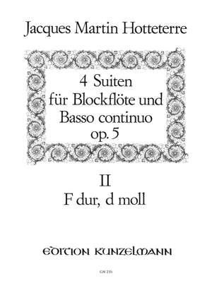 Hotteterre Jacques Martin Le Romain Suite 3 Und 4 F Dur Moll Op 5 Presto Sheet Music