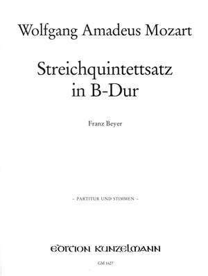 Mozart, Wolfgang Amadeus: Streichquintettsatz B-Dur KV Anhang 80 (514a)
