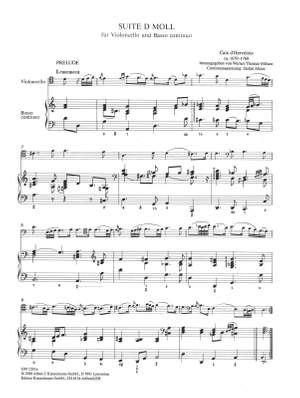 Caix d'Hervelois, Louis de: Suite für Violoncello und Basso continuo d-Moll