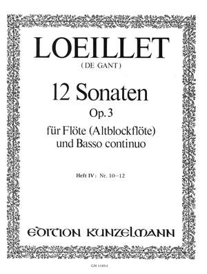 Loeillet, Jean-Baptiste de Gant: Sonaten 10-12  op. 3
