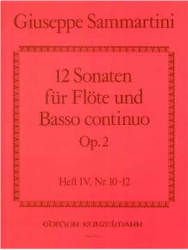 Sammartini, Giuseppe: 12 Sonaten für Flöte  op. 2/10-12