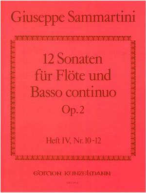 Sammartini, Giuseppe: 12 Sonaten für Flöte  op. 2/10-12