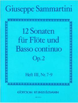 Sammartini, Giuseppe: 12 Sonaten für Flöte  op. 2/7-9