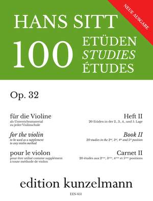 Sitt, Hans: 20 Etüden in der 2., 3., 4. und 5. Lage  op. 32