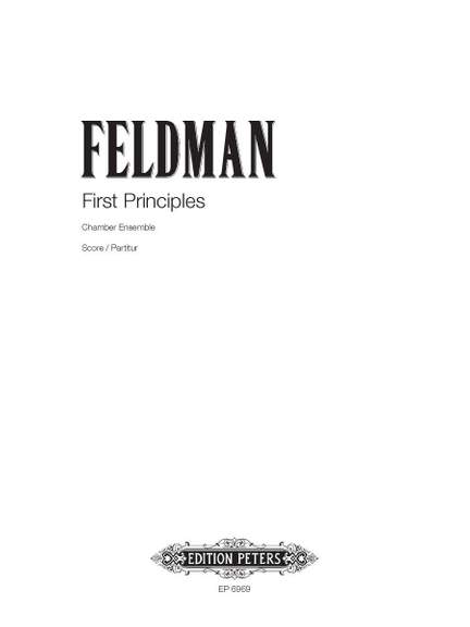Feldman, M: First Principles