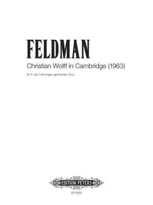 Feldman, M: Christian Wolff in Cambridge