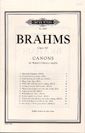 Brahms: Canons Op.113