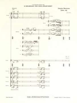 Wuorinen, C: A Reliquary for Igor Stravinsky