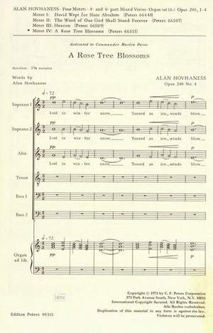 Hovhaness, A: A Rose Tree Blossoms Op. 246, No. 4