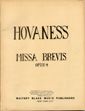Hovhaness, A: Missa Brevis Op. 4