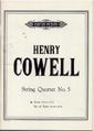 Cowell, H: String Quartet No. 5