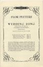 Peeters, F: Wedding Song (Wither thou goest) (Wo du hingehst) Op.103d
