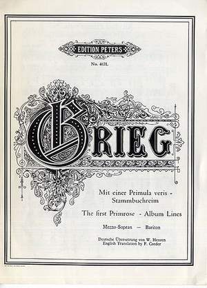 Grieg: First Primrose (E) Op.26 No.4; Album Lines (F min) Op.25 No.3
