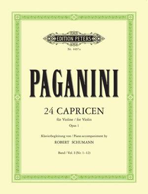 Paganini, N: 24 Caprices with Piano accompaniment, Vol.1