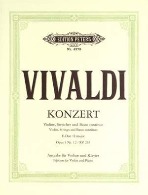 Vivaldi, A: Concerto in E Op.3 No.12, RV 265