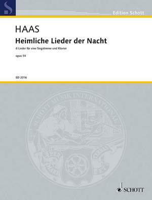 Haas, J: Heimliche Lieder der Nacht op. 54