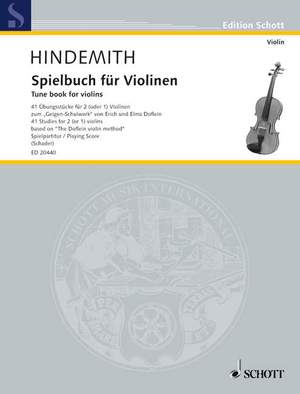 Hindemith, P: Tune book for violins