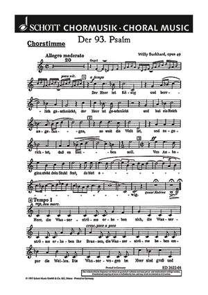 Burkhard, W: Der 93. Psalm op. 49